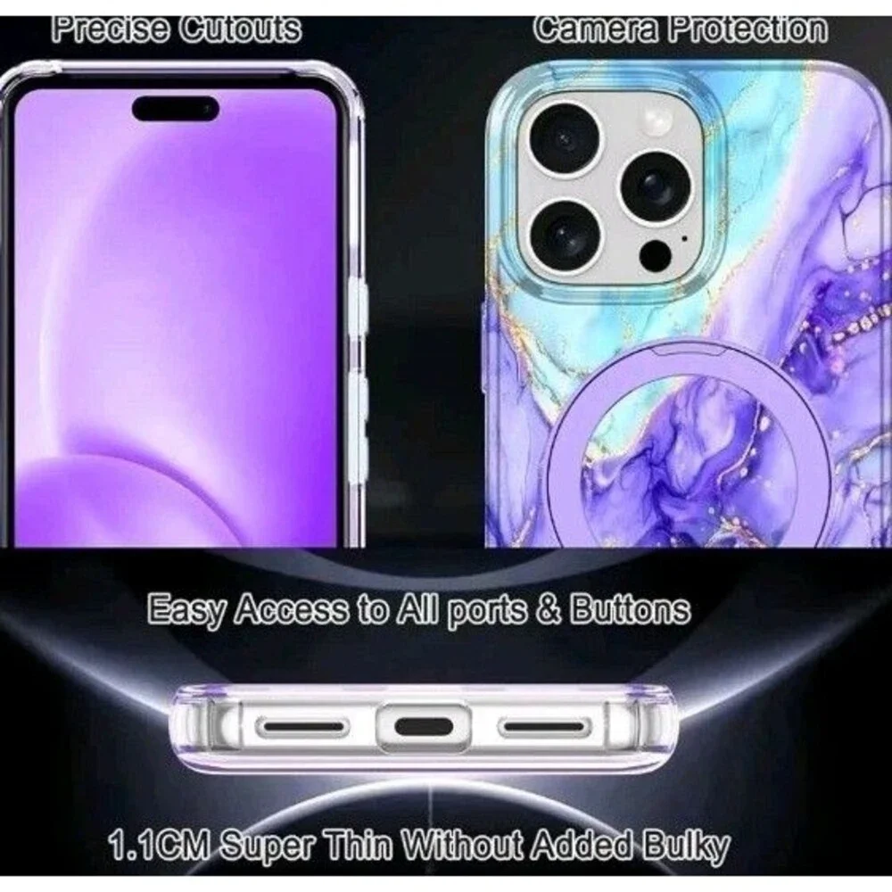 for iPhone 16 Pro Max Case, [Compatible with MagSafe] [Magnetic Invisible...